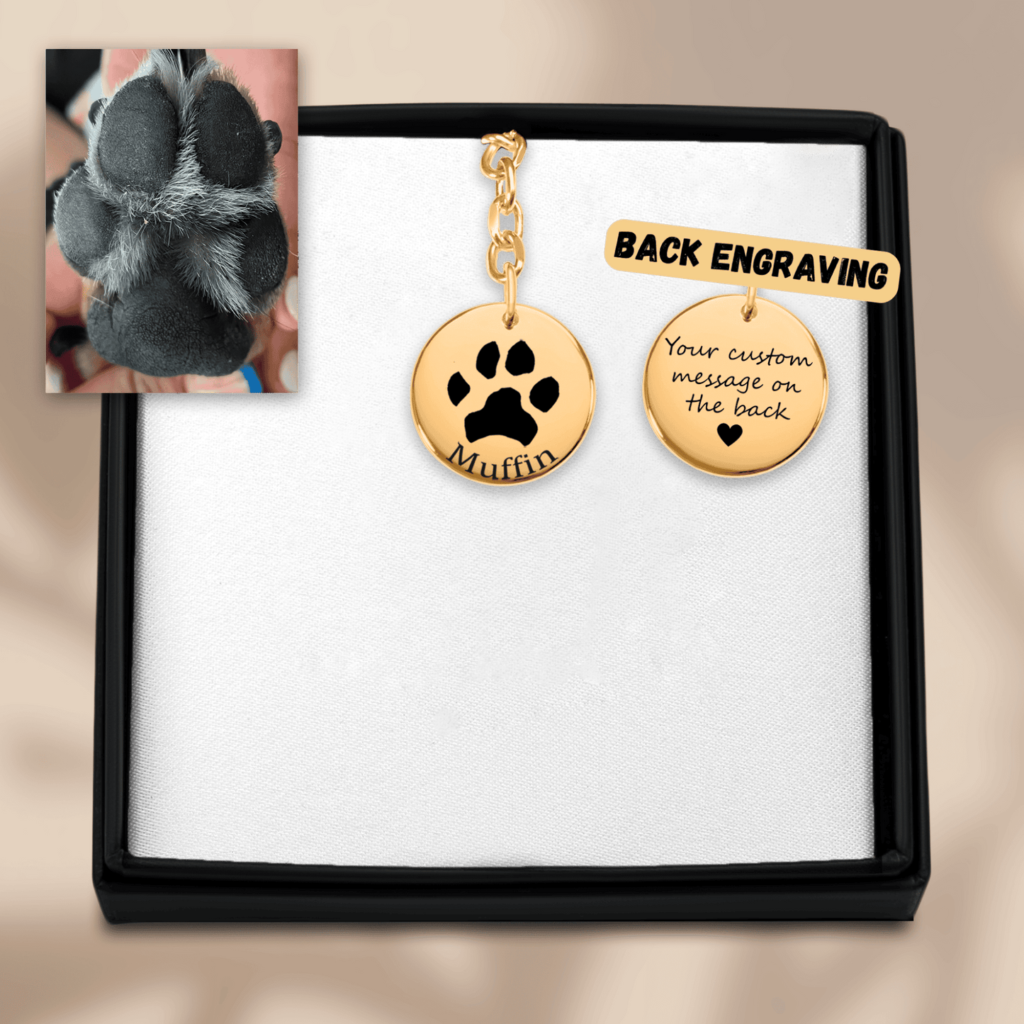 Dog/Cat Engraved Paw Keychain