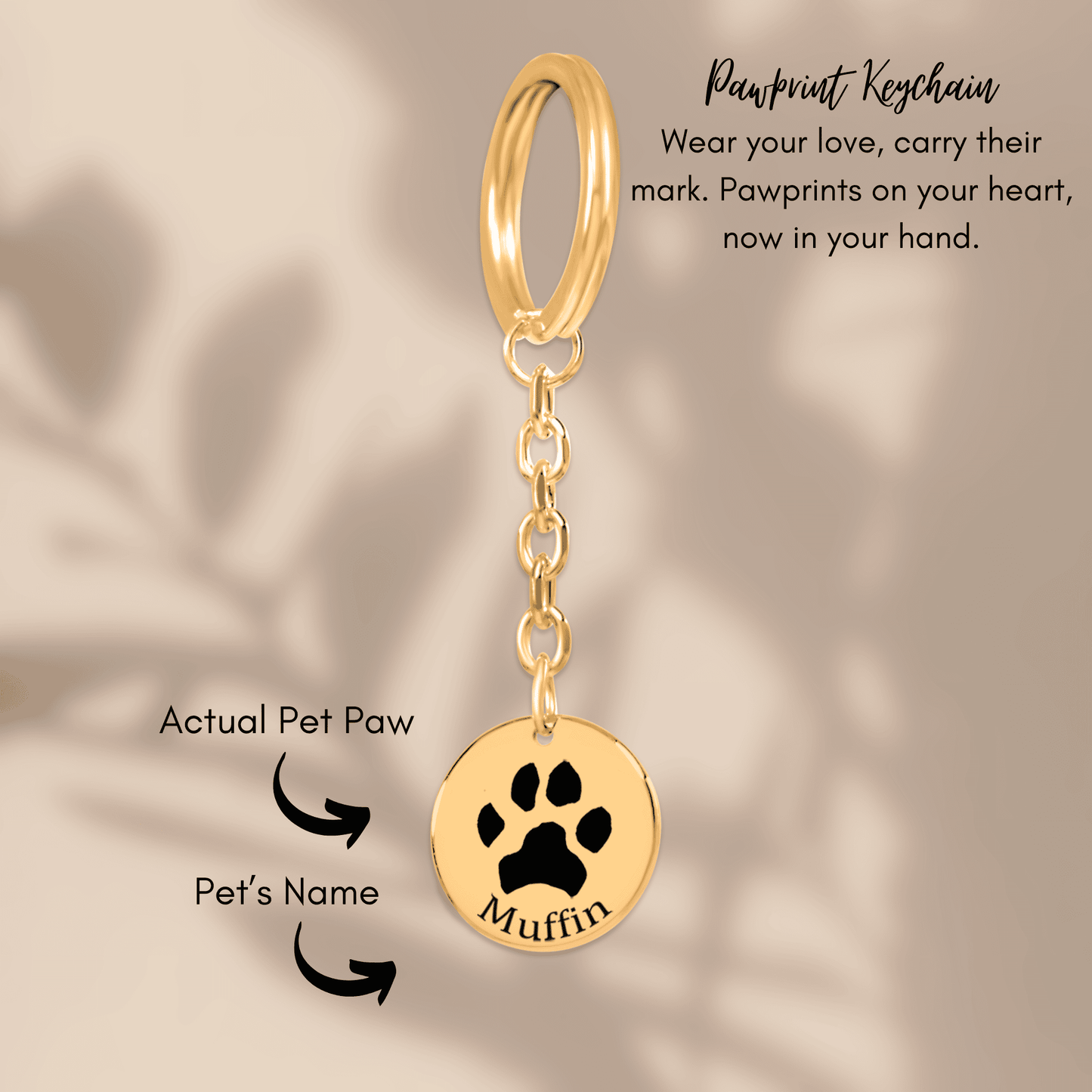 Dog/Cat Engraved Paw Keychain